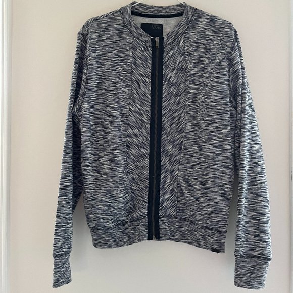 VANS Black/White Zip Fleece Sweater - Picture 1 of 4